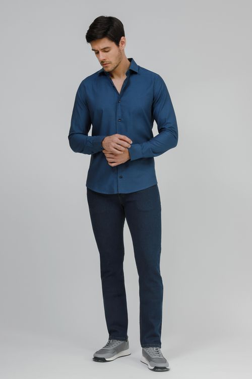 Camisa Masculina Slim Fit Manga Longa