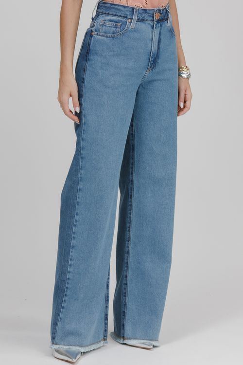 Calça Feminina Jeans Wide Leg