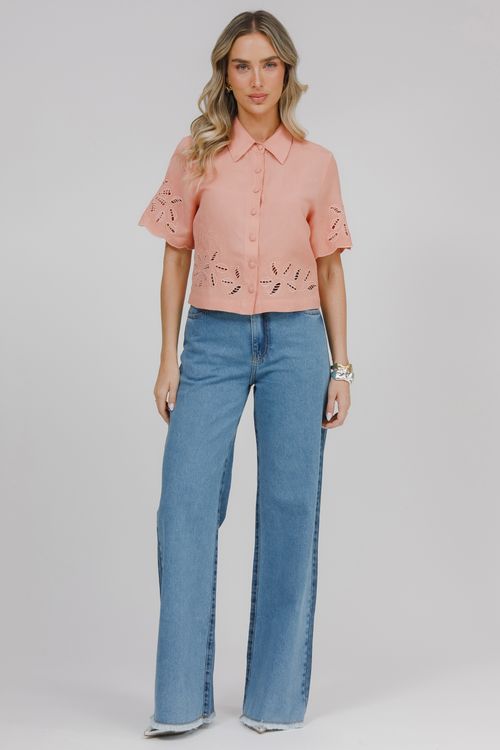 Calça Feminina Jeans Wide Leg