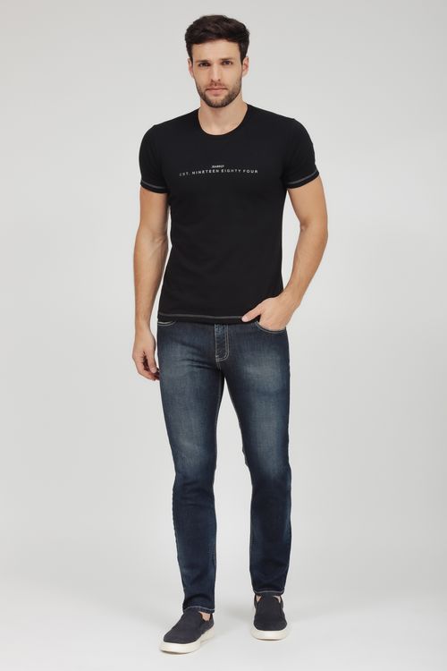 Camiseta Masculina Malha Silk Metalizado