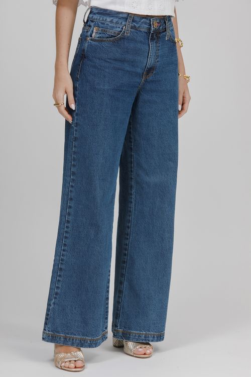 Calça Feminina Jeans Wide Leg