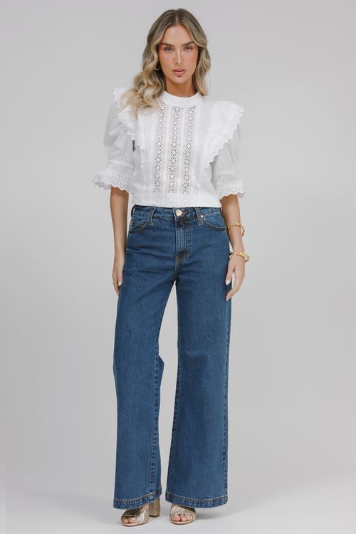 Calça Feminina Jeans Wide Leg