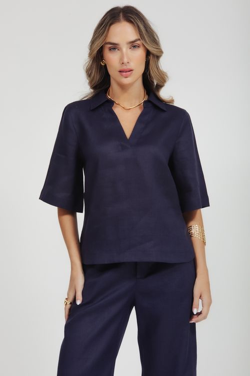 Blusa Linho Manga 3/4