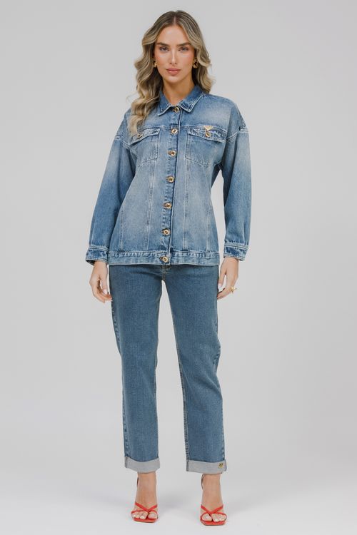 Jaqueta Feminina Jeans Oversized