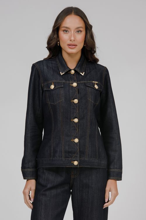 Jaqueta Feminina Jeans Manga Longa