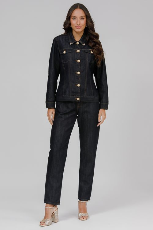 Jaqueta Feminina Jeans Manga Longa