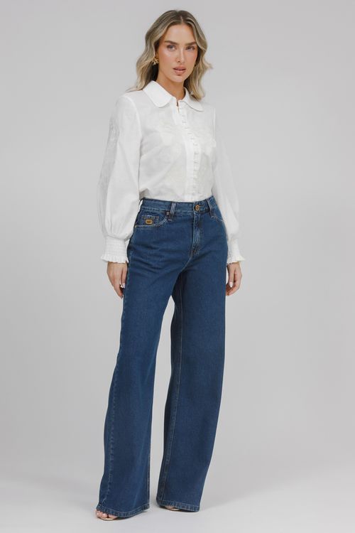 Calça Feminina Jeans Wide Leg