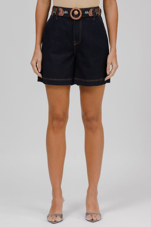 Bermuda Feminina Jeans Bela Com Cinto