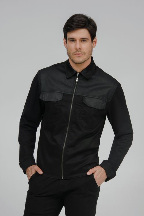 Jaqueta Masculina Sarja Manga Longa
