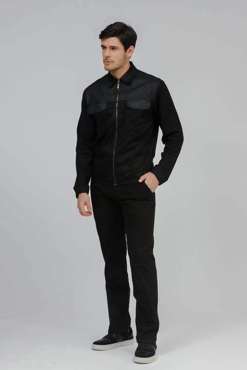 Jaqueta Masculina Sarja Manga Longa