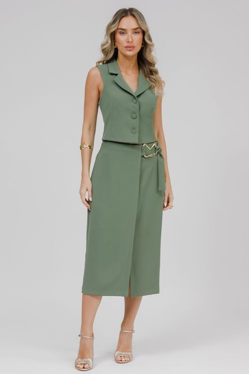 Colete Cropped Alfaiataria Forrado