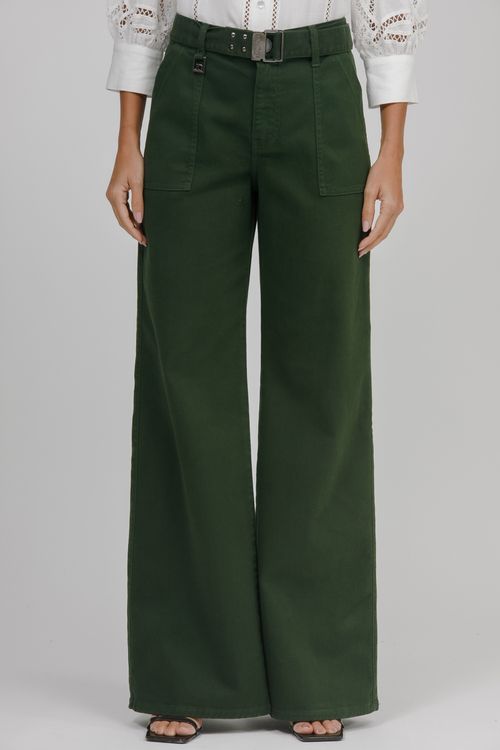 Calça Feminina Sarja Wide Leg