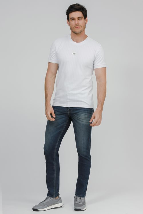 Camiseta Masculina Malha Piquet E Metal