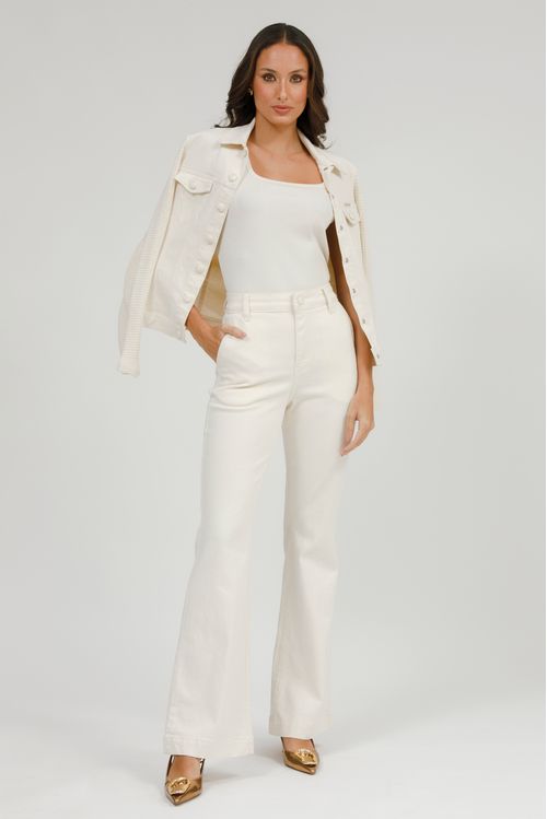 Jaqueta Feminina Sarja Manga Longa Tricot