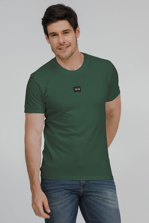 Camiseta Masculina Malha Piquet E Metal