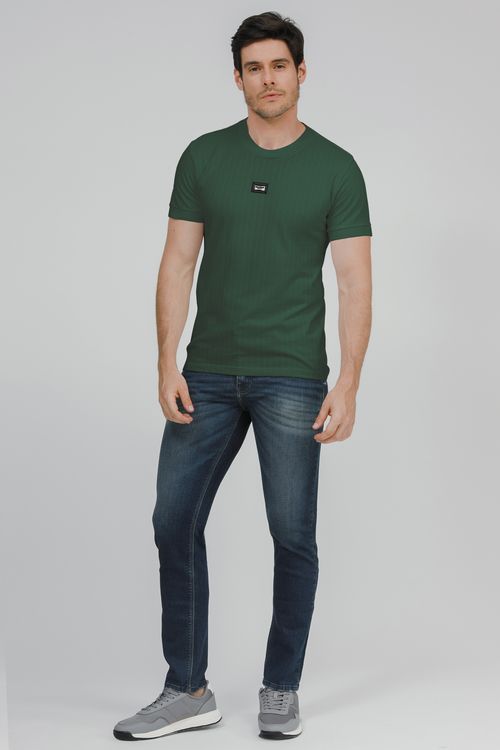 Camiseta Masculina Malha Piquet E Metal