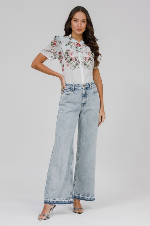 Calça Feminina Jeans Wide Leg