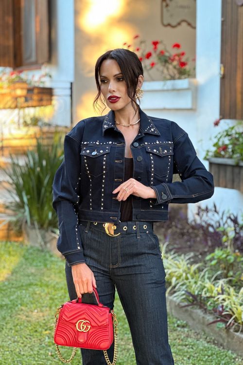 Jaqueta Feminina Jeans Cropped