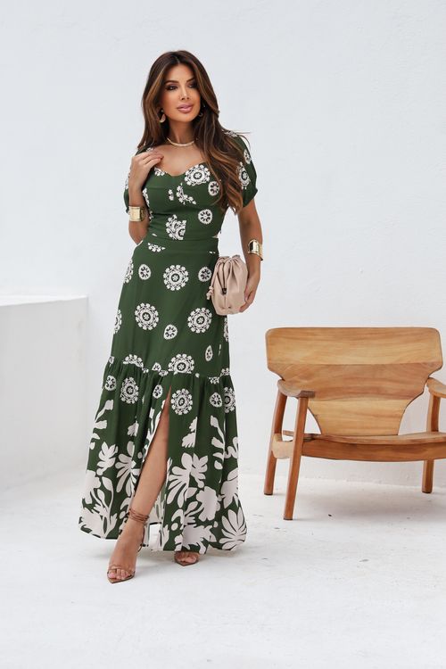 Set Saia Longa E Cropped Estampado