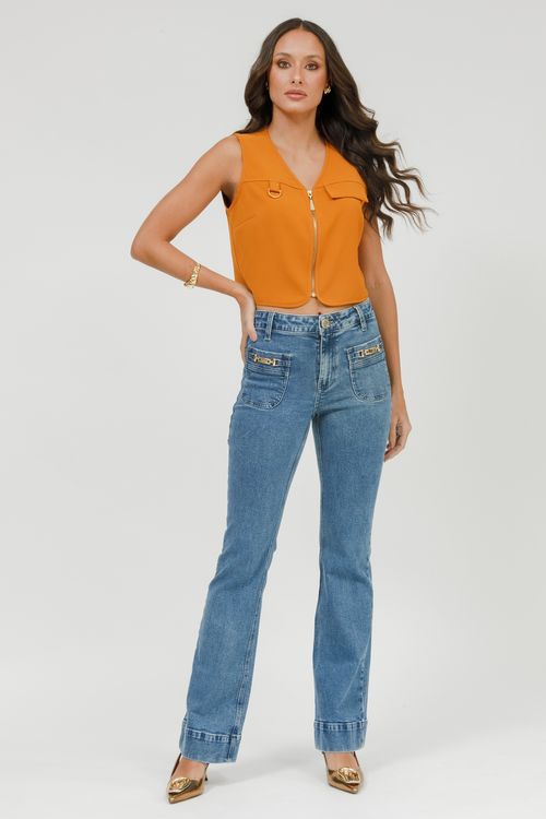 Calça Feminina Jeans Luciana Flare