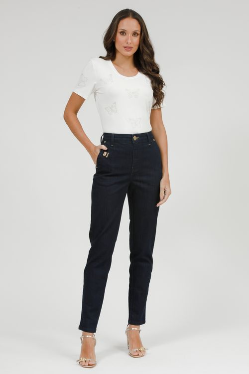 Blusa Malha Com Borboletas Em Cristais