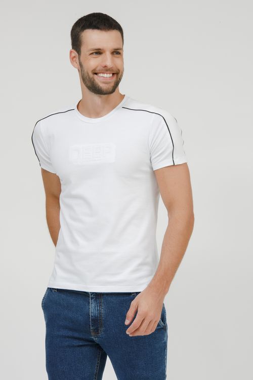 Camiseta Masculina Com Vivo E Bordado