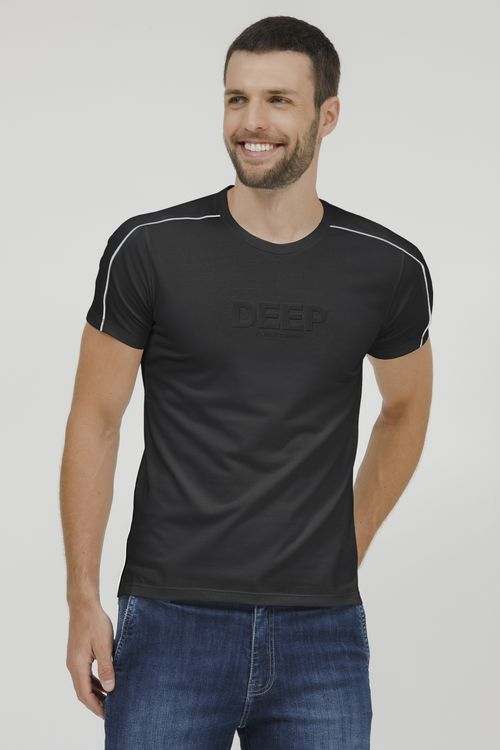 Camiseta Masculina Com Vivo E Bordado