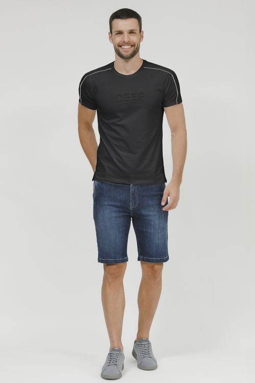 Camiseta Masculina Com Vivo E Bordado