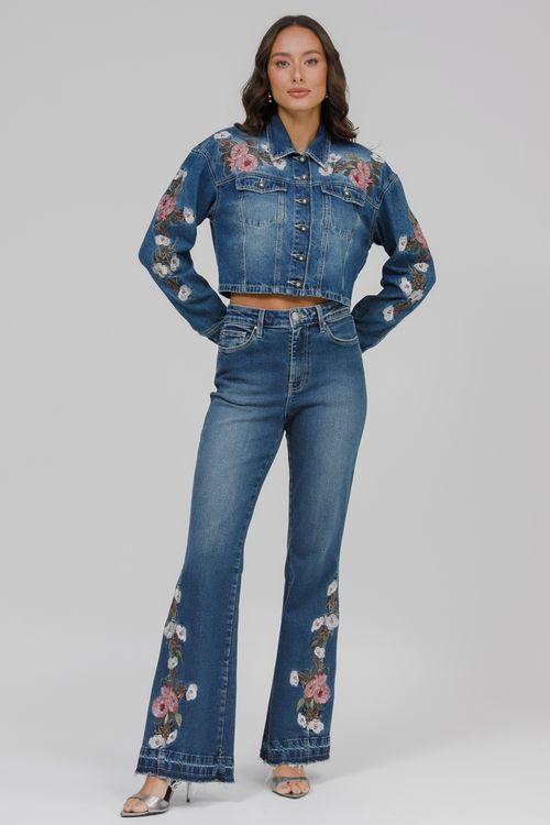 Jaqueta Feminina Jeans Cropped