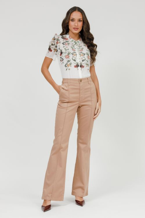 Calça Feminina Sarja Luciana Flare