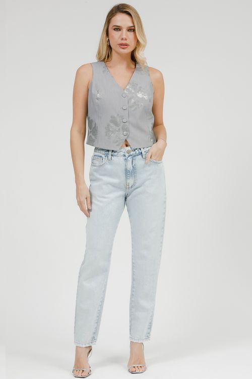 Colete Alfaiataria Bordado Paetê