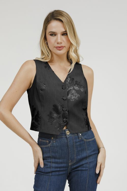 Colete Alfaiataria Bordado Paetê