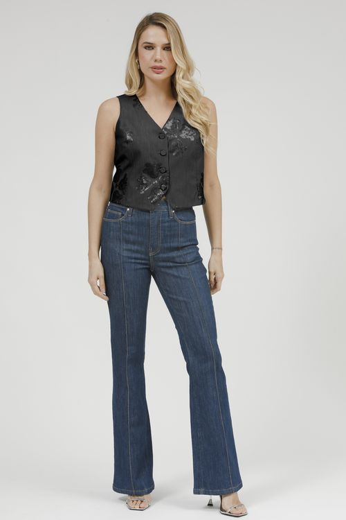 Colete Alfaiataria Bordado Paetê