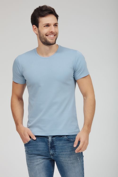 Camiseta Masculina Básica Gola Careca