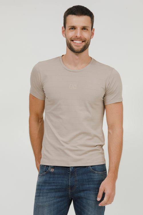 Camiseta Masculina Malha Listrada Silk
