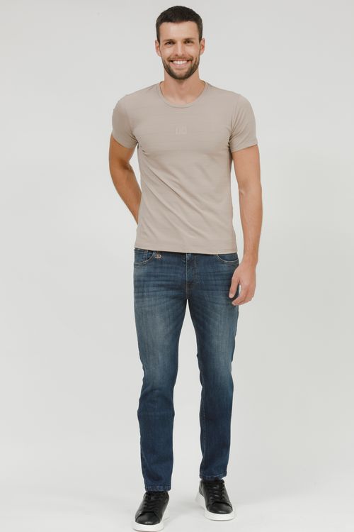 Camiseta Masculina Malha Listrada Silk