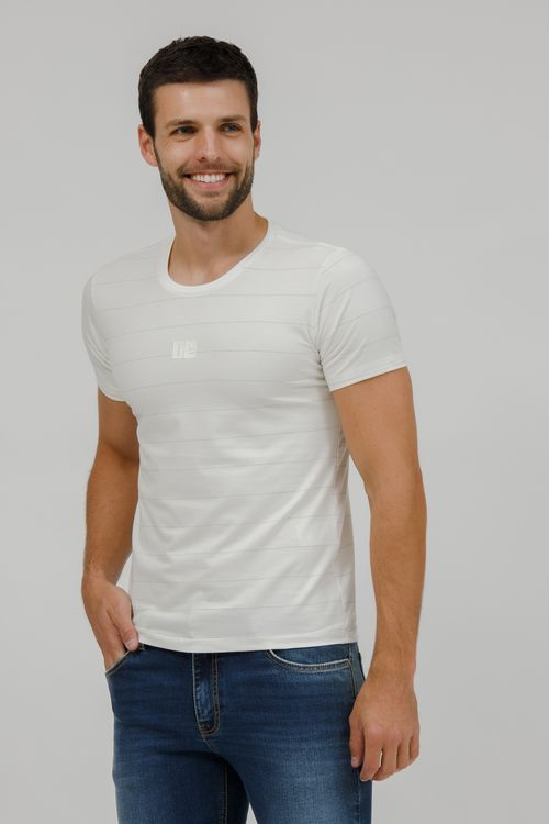 Camiseta Masculina Malha Listrada Silk