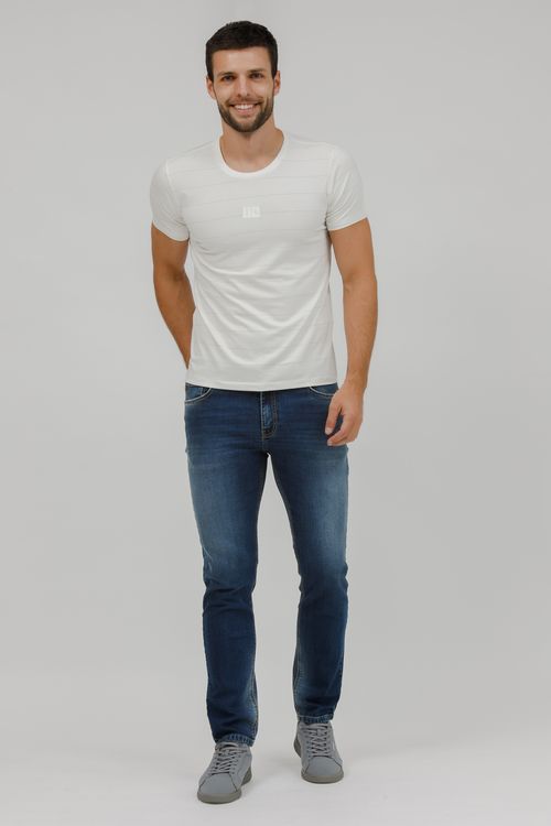 Camiseta Masculina Malha Listrada Silk