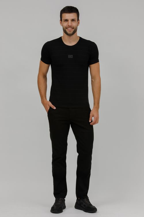 Camiseta Masculina Malha Listrada Silk