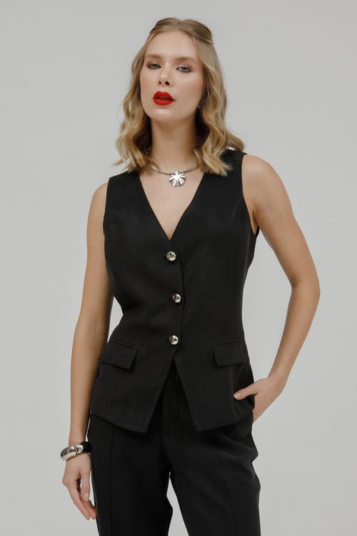 Colete De Alfaiataria Com Botões