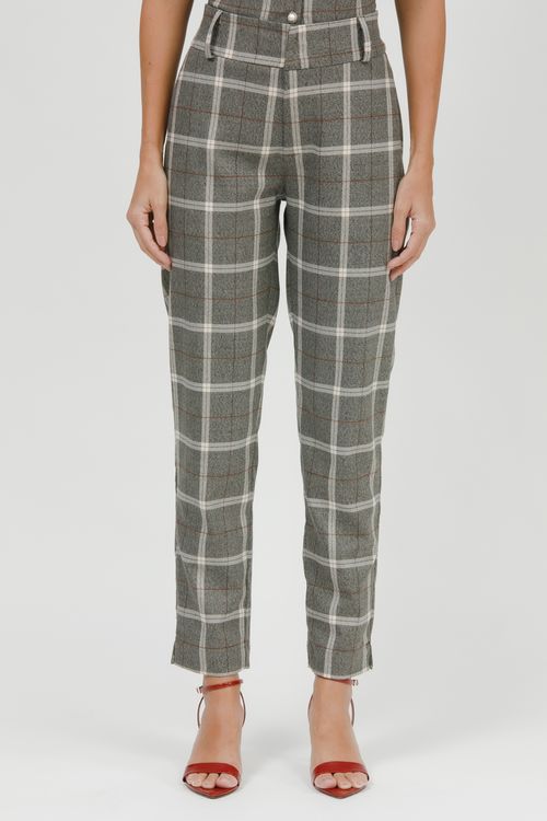 Calça Feminina Alfaiataria Xadrez