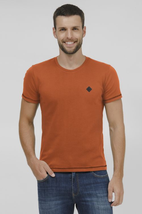 Camiseta Masculina Malha Com Etiqueta