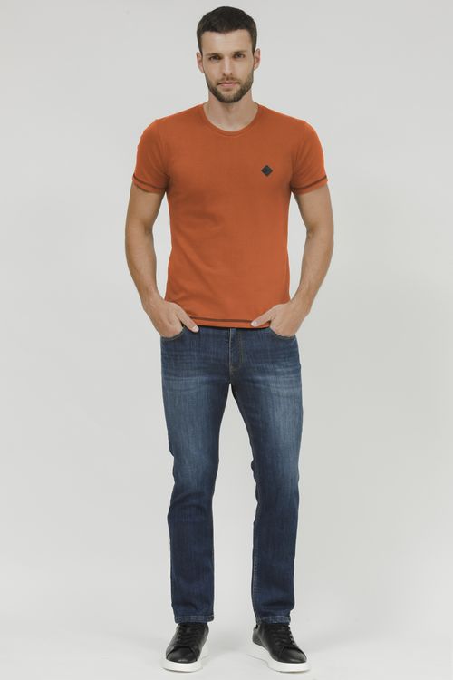 Camiseta Masculina Malha Com Etiqueta