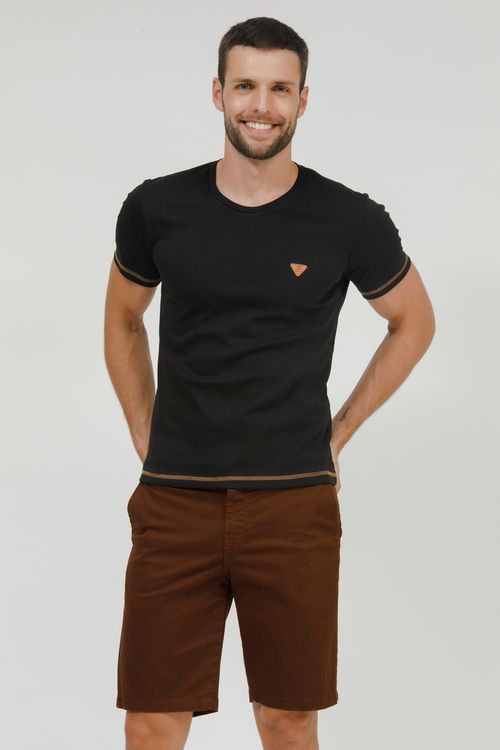 Camiseta Masculina Malha Com Etiqueta