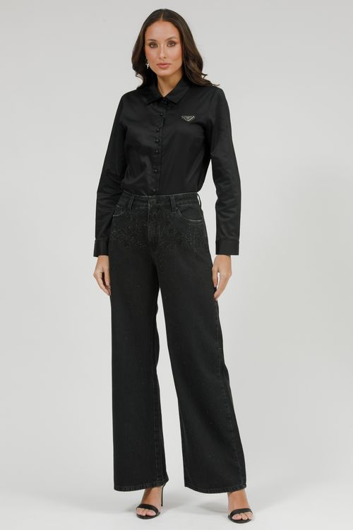 Calça Feminina Jeans Wide Leg