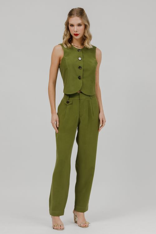 Colete Cropped Decote Redondo