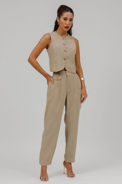 Colete Cropped Decote Redondo