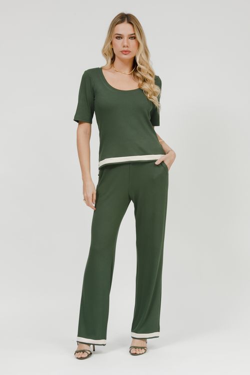 Aerolook Calça E Blusa Malha Bicolor