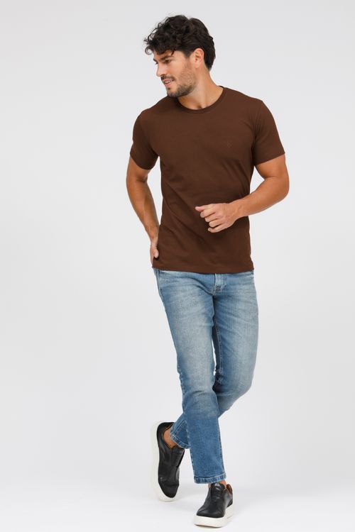 Camiseta Masculina Básica Gola Careca