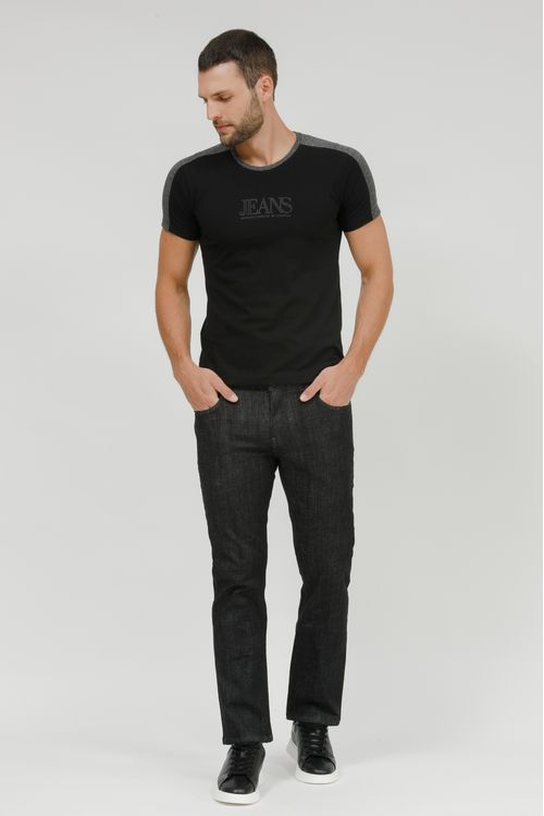 Camiseta Masculina Malha Recorte Ombro